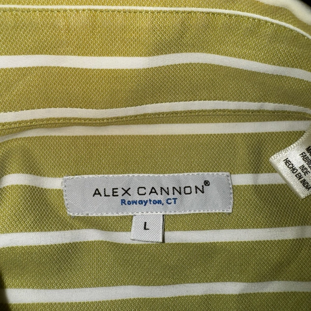 Lot Of 2 Alex Cannon Mens L Long Sleeves Button Up Striped Plaid Shirts Colorful - Picture 8 of 16